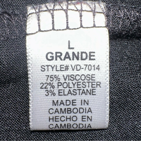 Elegant Black Maxi Dress V-Neck size Large - Picture 4 of 4